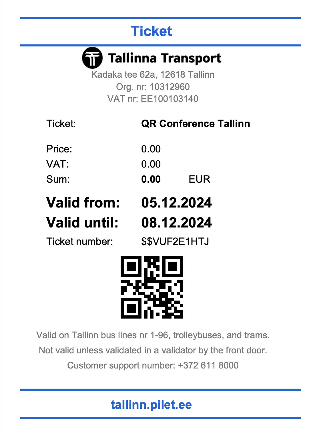 Bus ticket